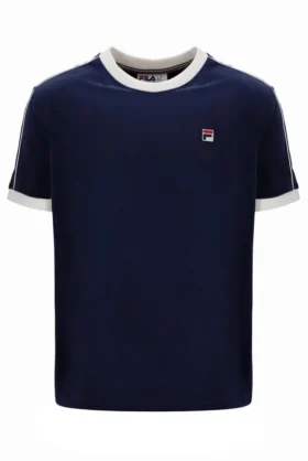 T-shirt en velours Basilio bleu marine de Fila