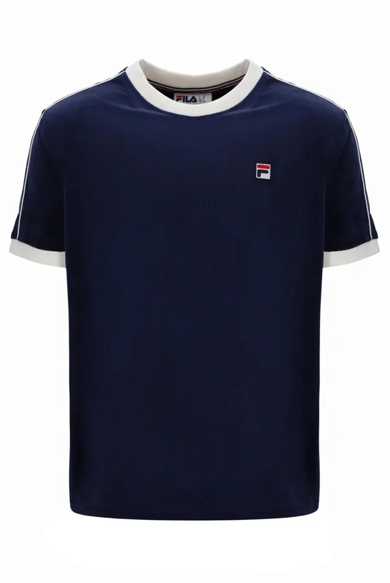T-shirt en velours Basilio bleu marine de Fila