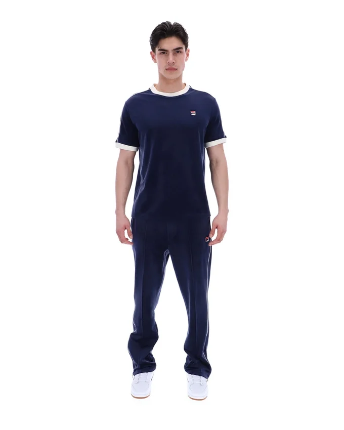 T-shirt en velours Basilio bleu marine de Fila