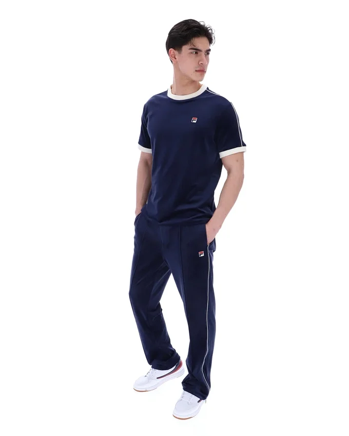 T-shirt en velours Basilio bleu marine de Fila