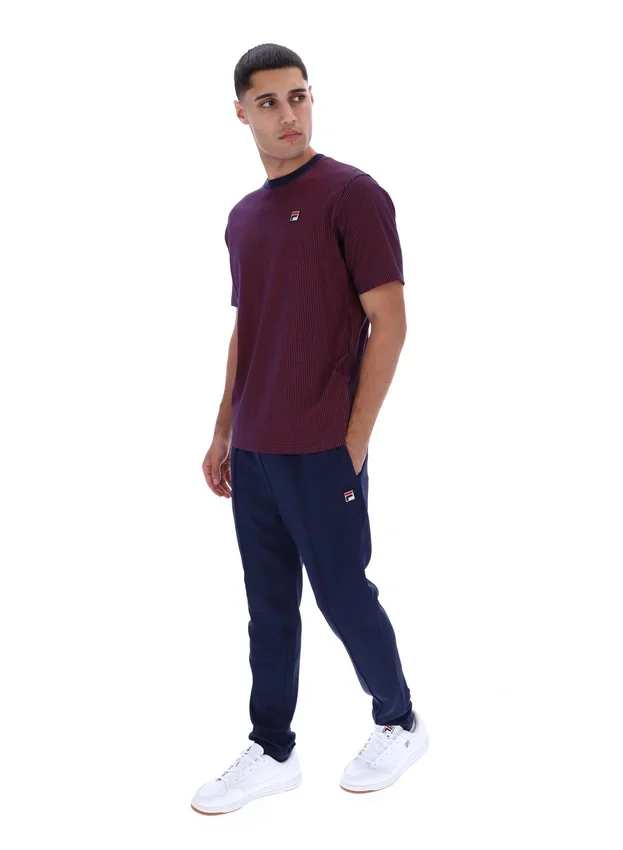 T-shirt Fila bleu marine à imprimé Nilo à fines rayures