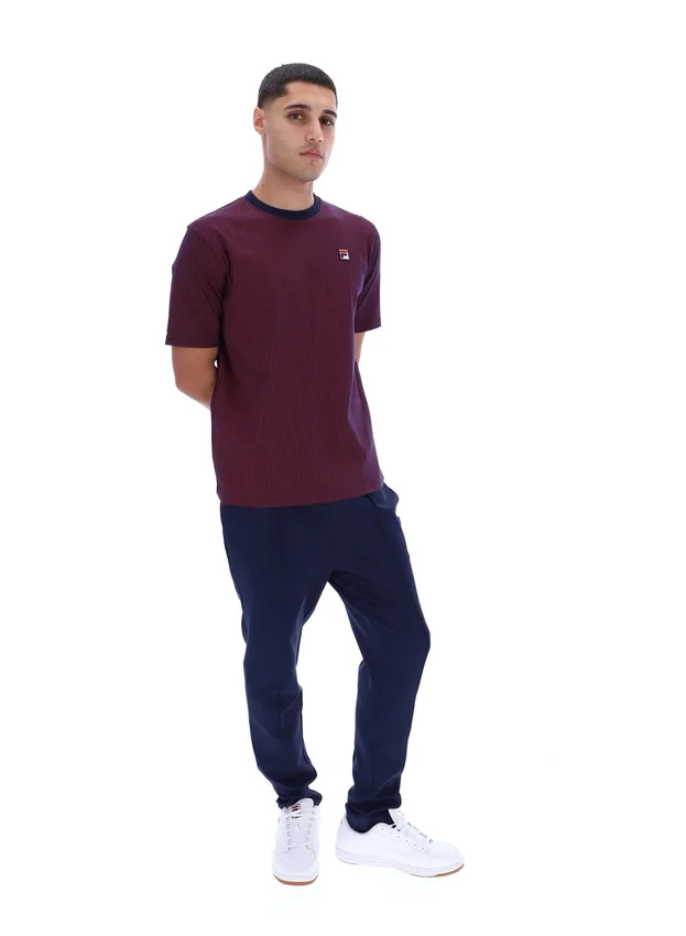 T-shirt Fila bleu marine à imprimé Nilo à fines rayures