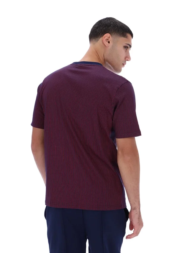 T-shirt Fila bleu marine à imprimé Nilo à fines rayures