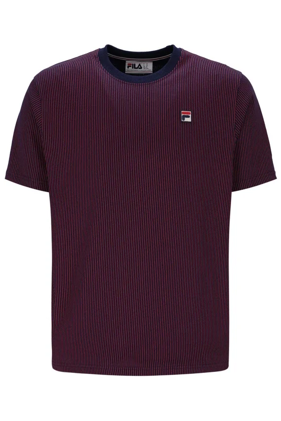 T-shirt Fila bleu marine à imprimé Nilo à fines rayures