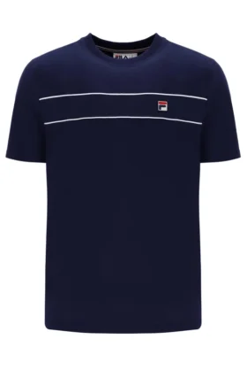 T-shirt Fila Navy Williams à passepoils contrastés