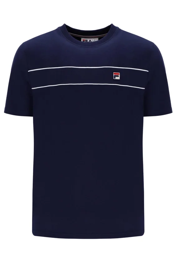 T-shirt Fila Navy Williams à passepoils contrastés