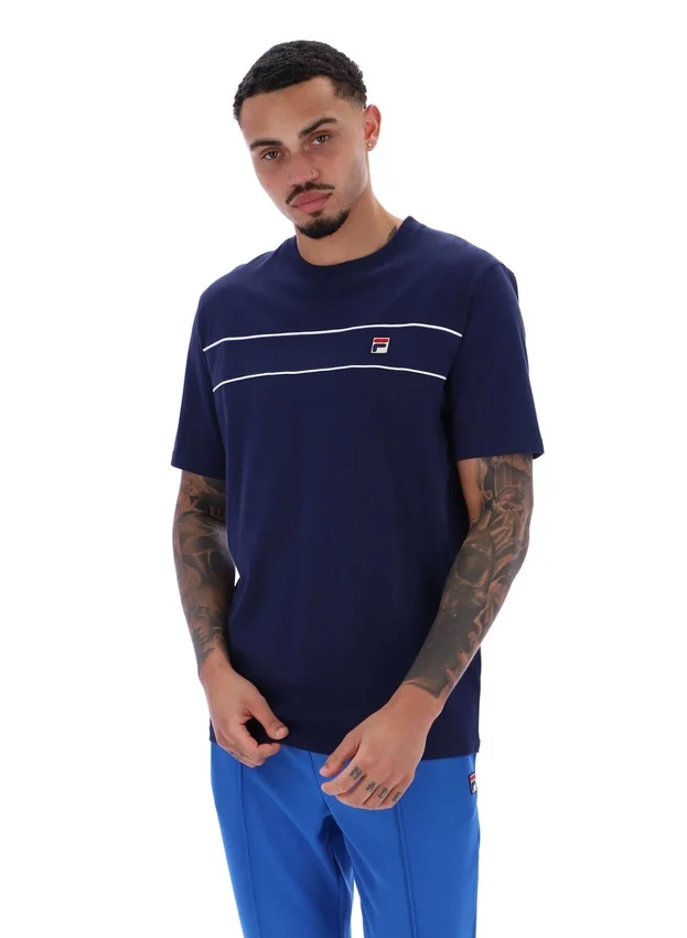 T-shirt Fila Navy Williams à passepoils contrastés
