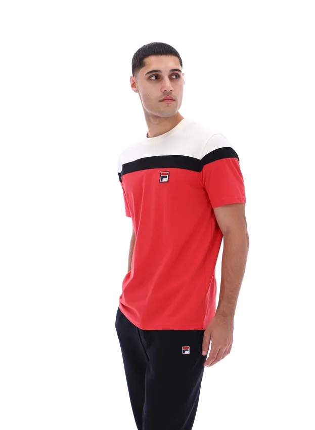 T-shirt Fila Red Aiden Cut and Sew
