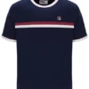 T-shirt Fila Rosario bleu marine à rayures en tissu éponge