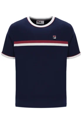 T-shirt Fila Rosario bleu marine à rayures en tissu éponge