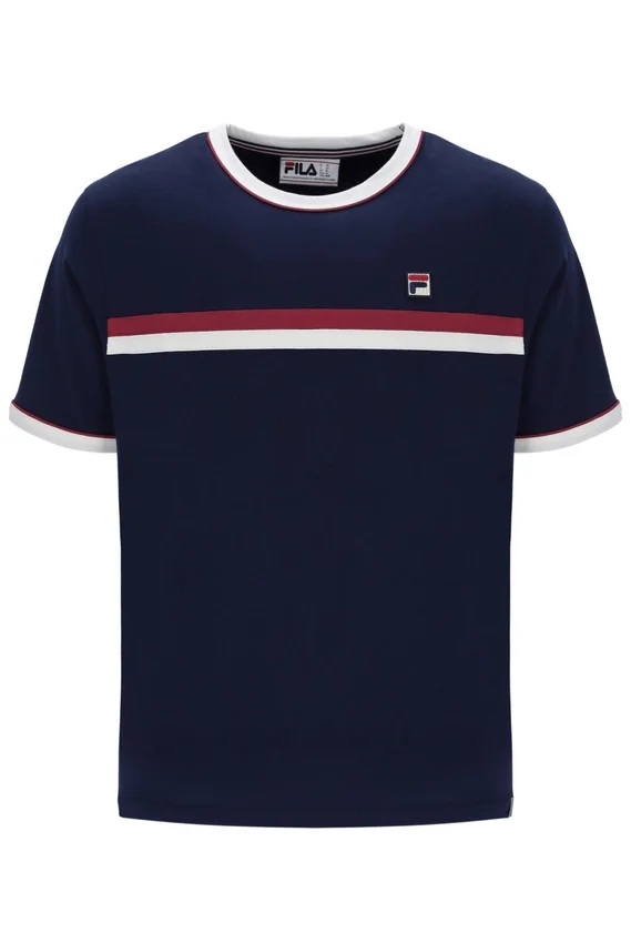 T-shirt Fila Rosario bleu marine à rayures en tissu éponge