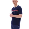 T-shirt Fila Rosario bleu marine à rayures en tissu éponge