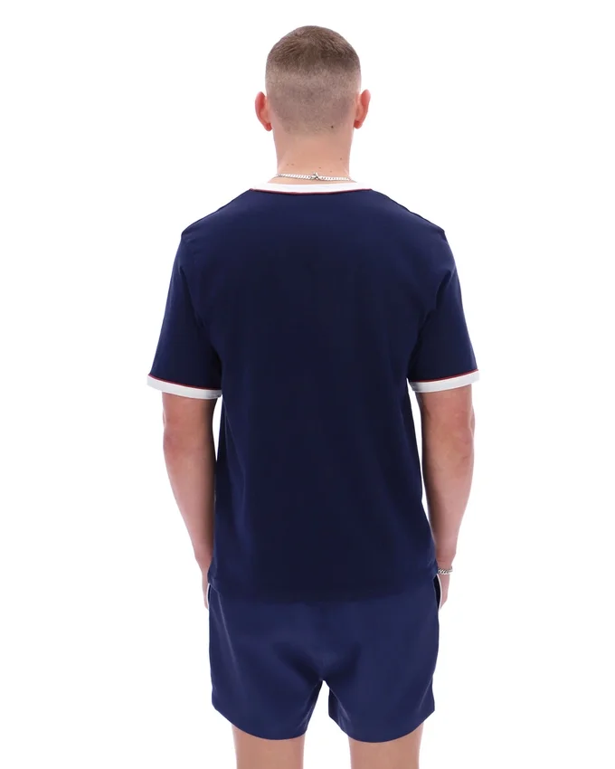 T-shirt Fila Rosario bleu marine à rayures en tissu éponge