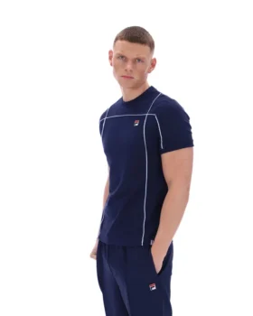 T-shirt Fila Terri bleu marine avec passepoil contrasté