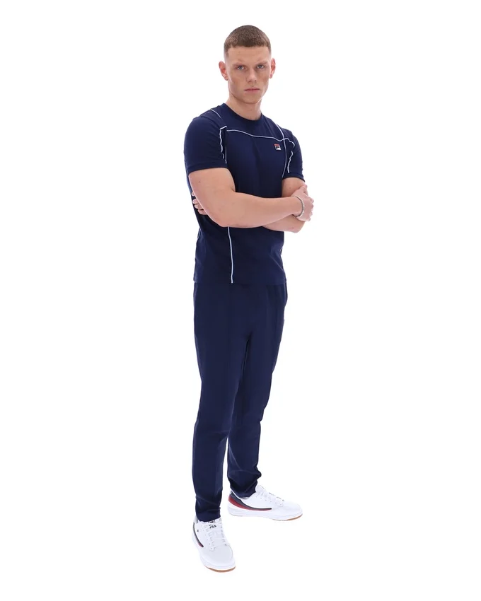 T-shirt Fila Terri bleu marine avec passepoil contrasté