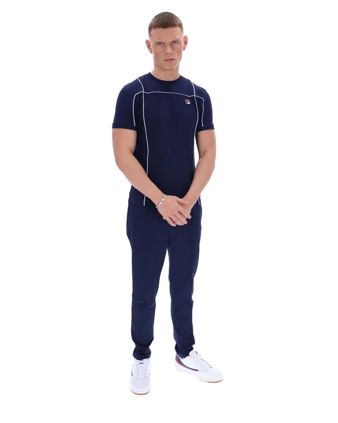 T-shirt Fila Terri bleu marine avec passepoil contrasté