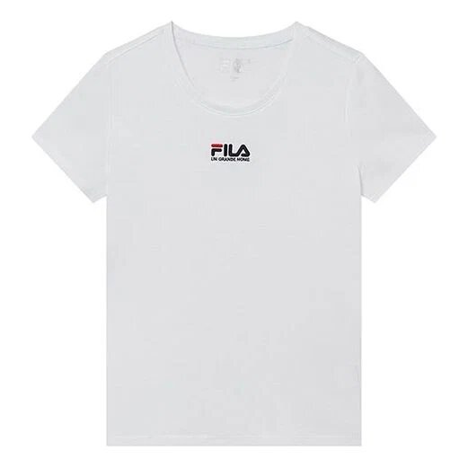 T-shirt à manches courtes 2019 minimaliste brodé, blanc