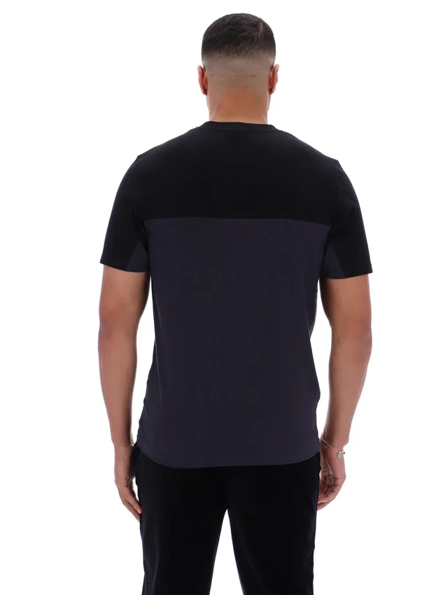 T-shirt noir Tiebreaker à blocs de couleur