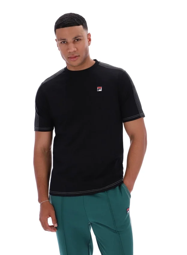 T-shirt noir Trey à coutures contrastées