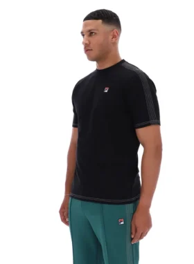T-shirt noir Trey à coutures contrastées