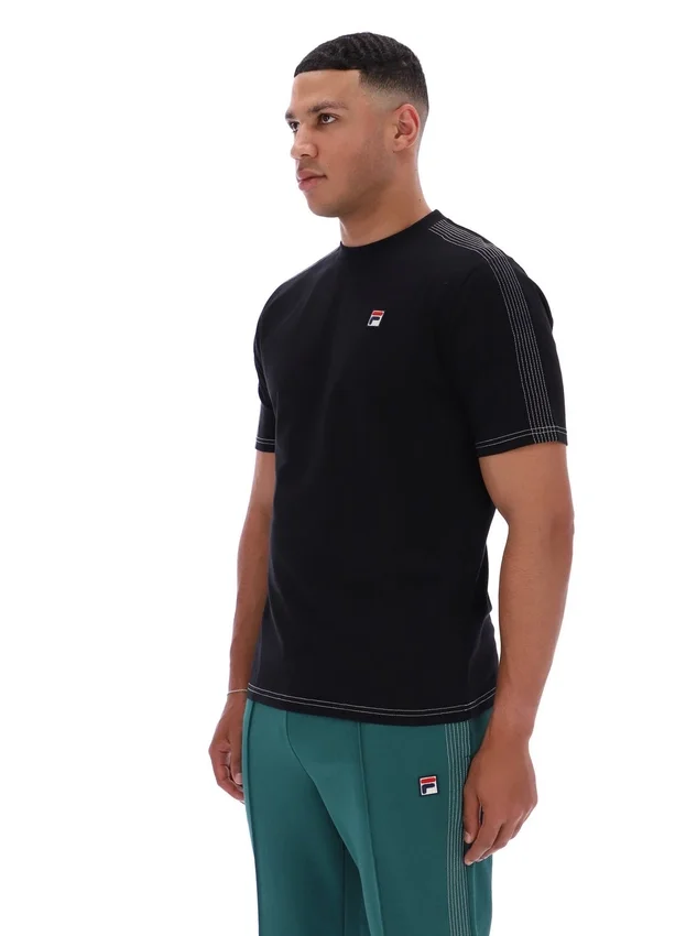 T-shirt noir Trey à coutures contrastées