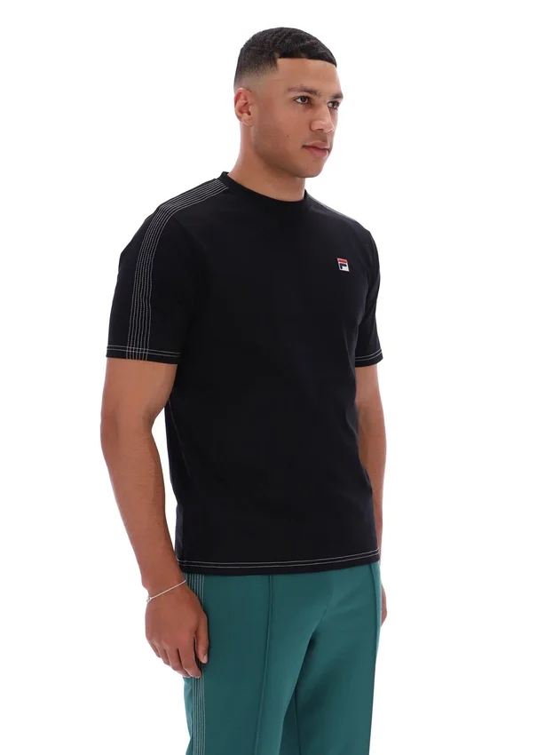 T-shirt noir Trey à coutures contrastées