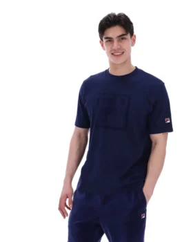 T-shirt Pepe Fila bleu marine avec logo floqué