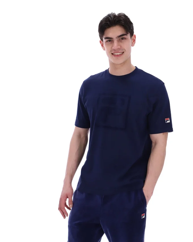 T-shirt Pepe Fila bleu marine avec logo floqué