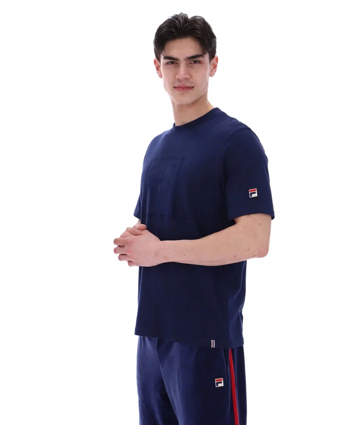 T-shirt Pepe Fila bleu marine avec logo floqué