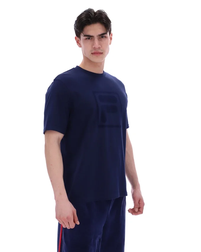 T-shirt Pepe Fila bleu marine avec logo floqué