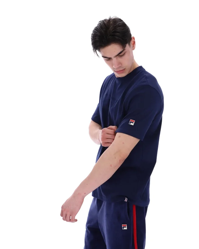 T-shirt Pepe Fila bleu marine avec logo floqué