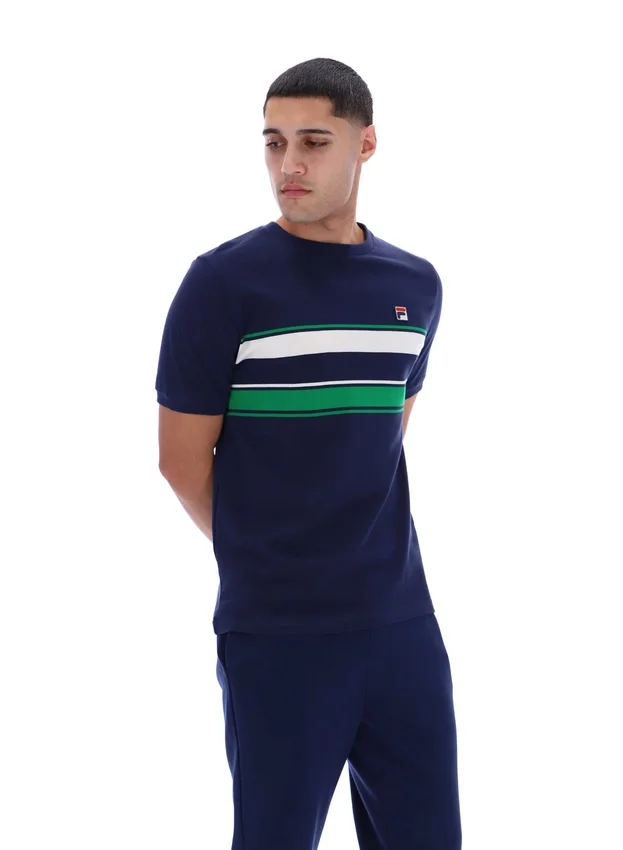 T-shirt rayé Iggy bleu marine Fila