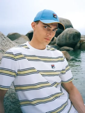 T-shirt rayé Sanders teint dans la masse