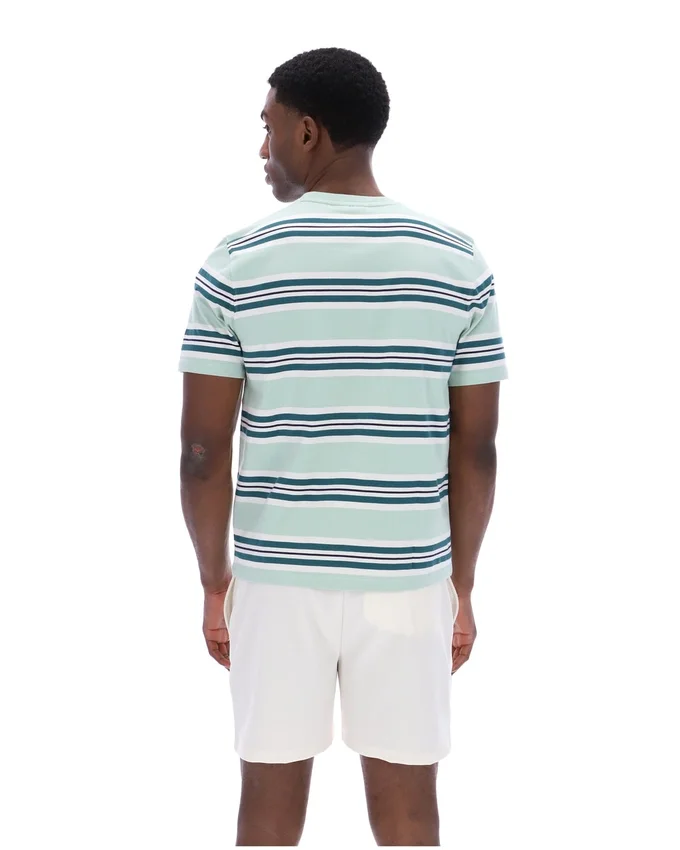 T-shirt à rayures Cesare teint dans la masse « Surf Spray »