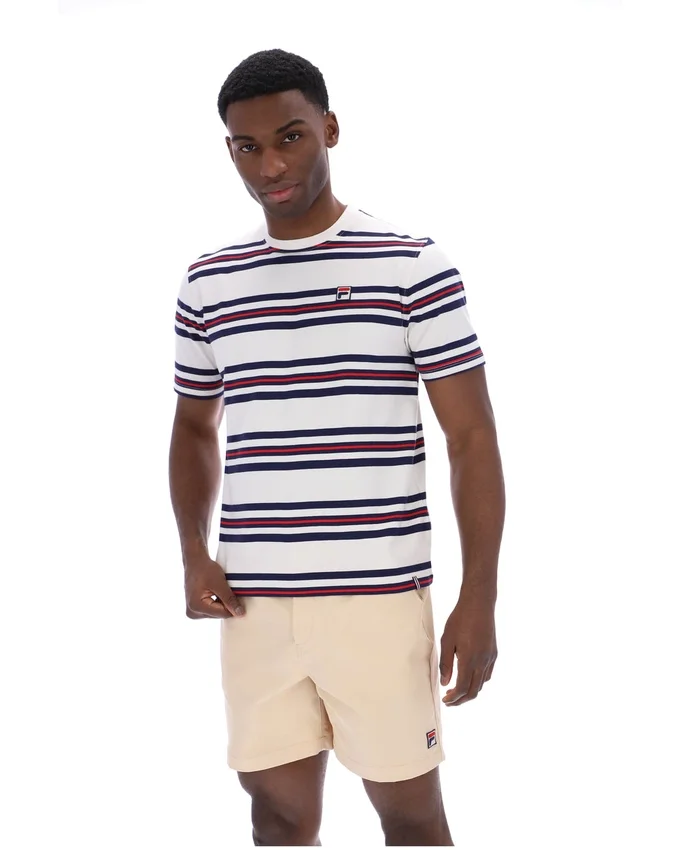 T-shirt à rayures teint dans la masse Gardenia Cesare