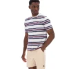 T-shirt à rayures teint dans la masse Gardenia Cesare