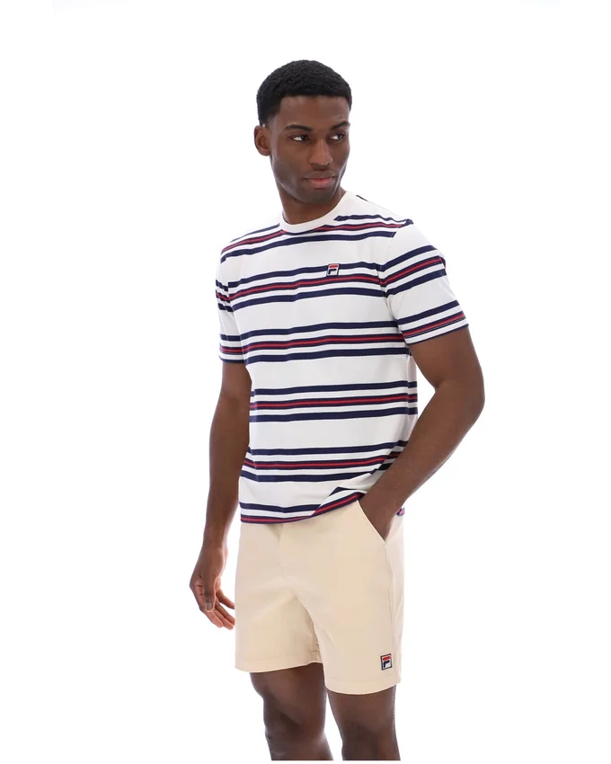 T-shirt à rayures teint dans la masse Gardenia Cesare