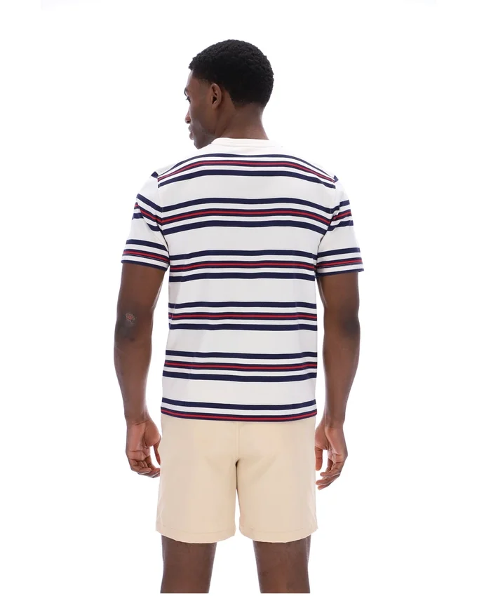 T-shirt à rayures teint dans la masse Gardenia Cesare