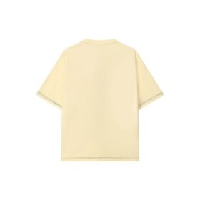 T-shirt sport ample à col rond et manches courtes avec logo en lettres pour homme, jaune