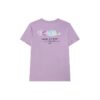 T-shirt sportif décontracté à manches courtes avec logo imprimé, violet