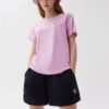 T-shirt sportif décontracté à manches courtes avec logo imprimé, violet