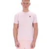 T-shirt Terri rose pâle avec passepoil contrasté