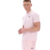 T-shirt Terri rose pâle avec passepoil contrasté