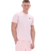 T-shirt Terri rose pâle avec passepoil contrasté