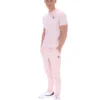 T-shirt Terri rose pâle avec passepoil contrasté