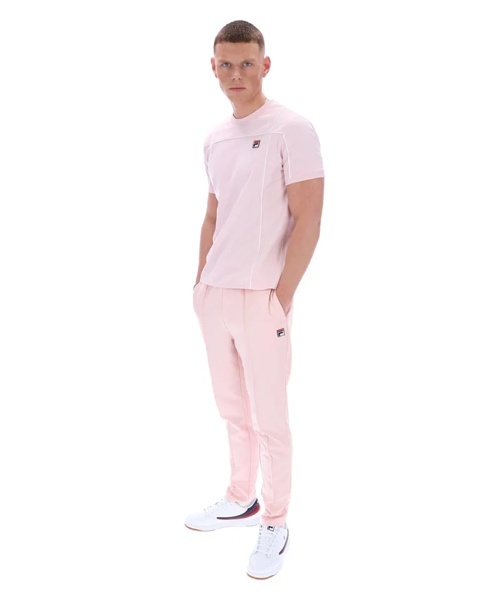 T-shirt Terri rose pâle avec passepoil contrasté