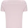 T-shirt Terri rose pâle avec passepoil contrasté