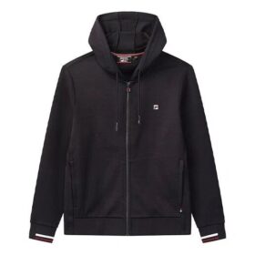 Veste à capuche en tricot avec logo brodé, bleue