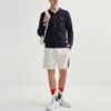 Veste à capuche en tricot avec logo brodé, bleue