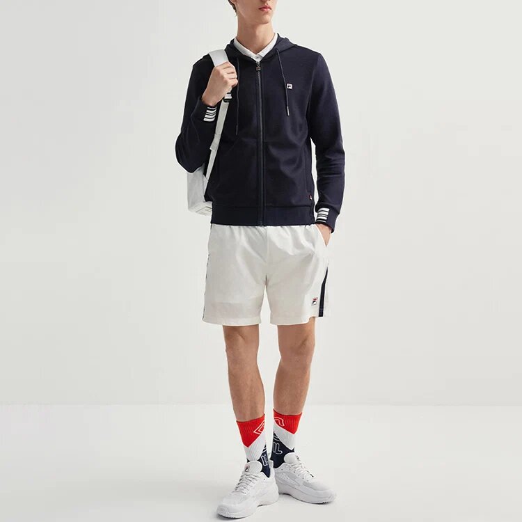 Veste à capuche en tricot avec logo brodé, bleue